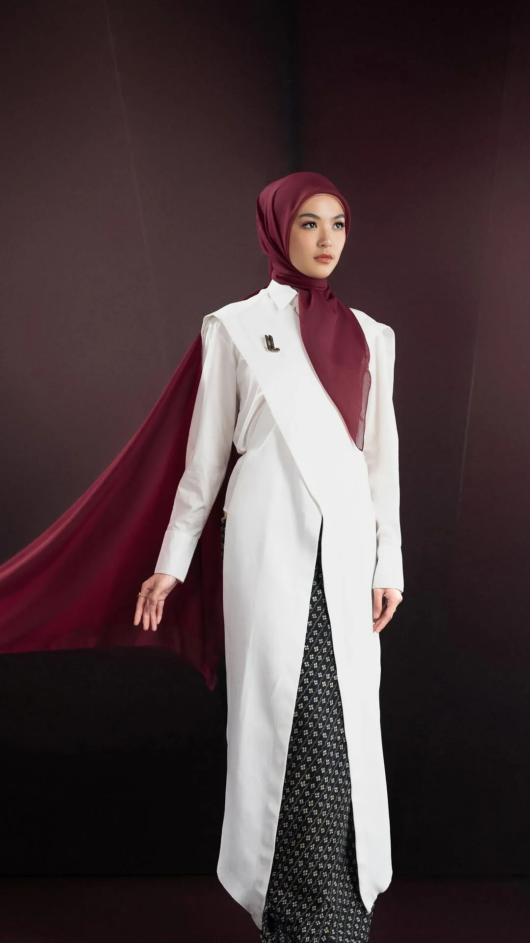 outfit merah putih hijab