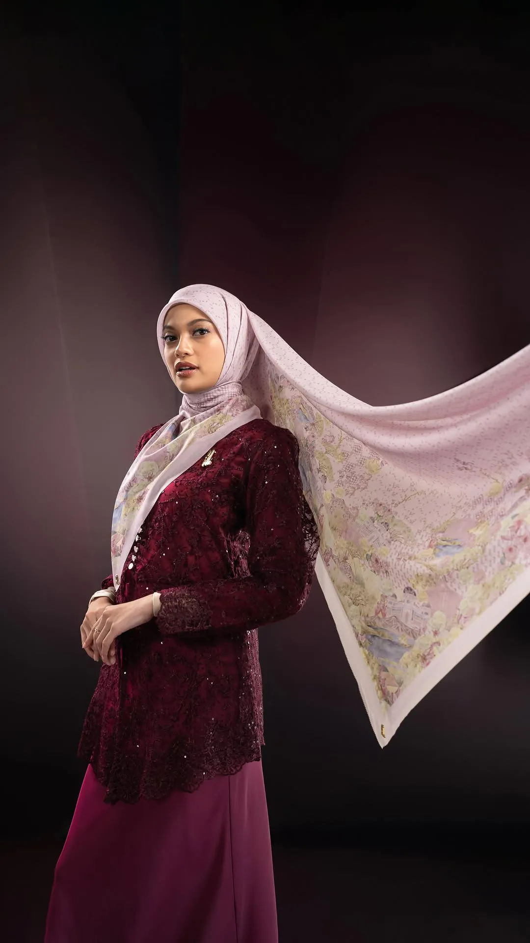 outfit merah putih hijab