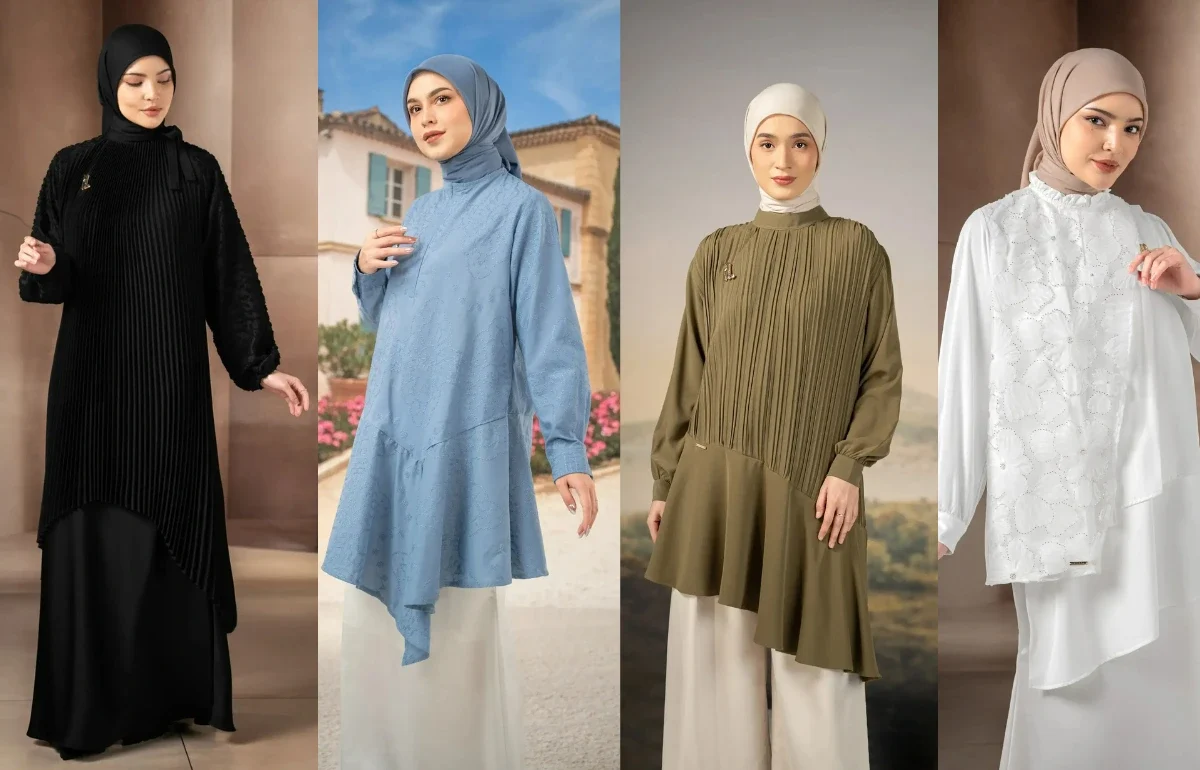 model tunik simple tapi mewah